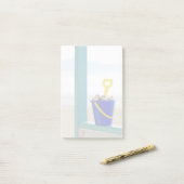 Post-it® Seau rempli de coquillages (Sur un bureau)