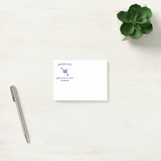 Post-it® Sentiment Mignon Pourrait S'Enflammer Plus Tard Pa (Bureau)
