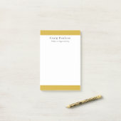 Post-it® Serif Font Simple Professional Plain Gold White (Sur un bureau)