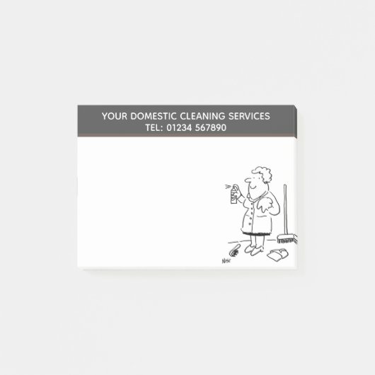 Post-it® Service de nettoyage domestique Caricature pour pe (Devant)