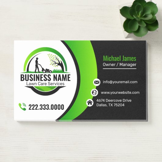 Post-it® Service professionnel d'entretien de pelouse vert (Bureau)