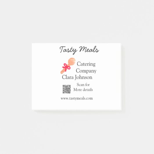 Post-it® Services de restauration ajouter nom QR code site  (Devant)