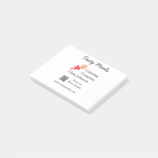 Post-it® Services de restauration ajouter nom QR code site  (Incliné)