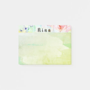 Post-it® Shabby Chic Butterflies et Roses sur bois rustique