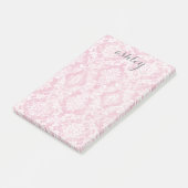Post-it® Shabby Chic Damask Motif Pastel Rose Grey Nom (Incliné)