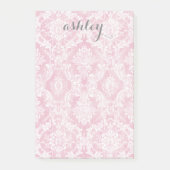 Post-it® Shabby Chic Damask Motif Pastel Rose Grey Nom (Devant)