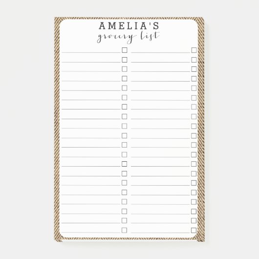 Post-it® Shabby Chic Tweed Rustic Burlap Tissu Texture (Devant)