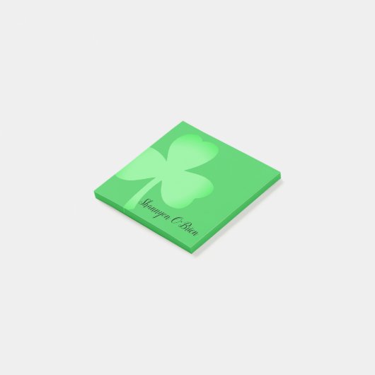 Post-it® Shamrock Green Modern Script Nom Monogramme 3x3 (Incliné)