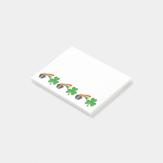 Post-it® Shamrock Rainbow Pot of Gold St. Patrick's Day (Incliné)
