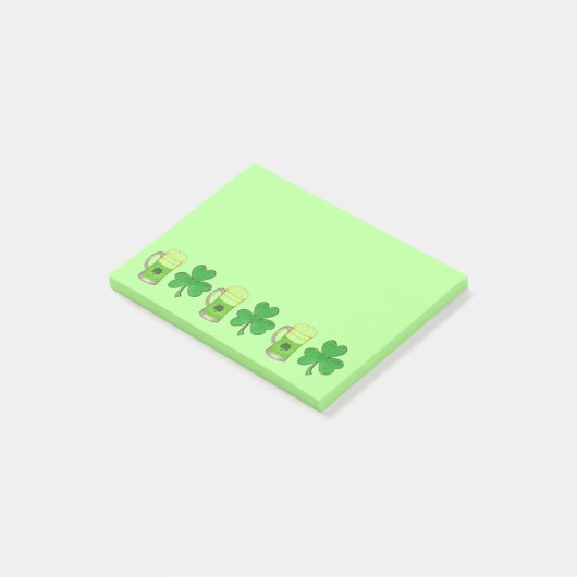 Post-it® Shamrock vert Clover Beer Mug St. Patrick's Day (Incliné)