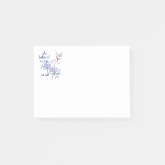 Post-it® "She believed and so Motivational Quote Butterfly (Devant)