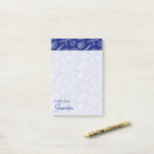 Post-it® Shell bleu lumineux modèlent | ajoutent votre nom (Sur un bureau)