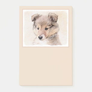 Post-it® Shetland Sheepdog Puppy Peinture Chien original ar