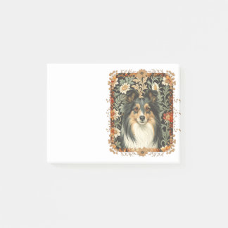 Post-it® Shetland Sheepdog Tricolor Sheltie Vintage Floral