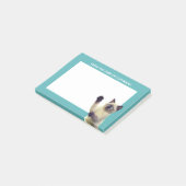 Post-it® Siamese Kitten personnalisé Turquoise bleu (Incliné)