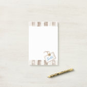 Post-it® Sicile Crème Brun Rustique Rayures (Sur un bureau)