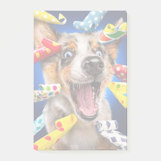 Post-it® Sifflets de fête pour chien heureux (Devant)