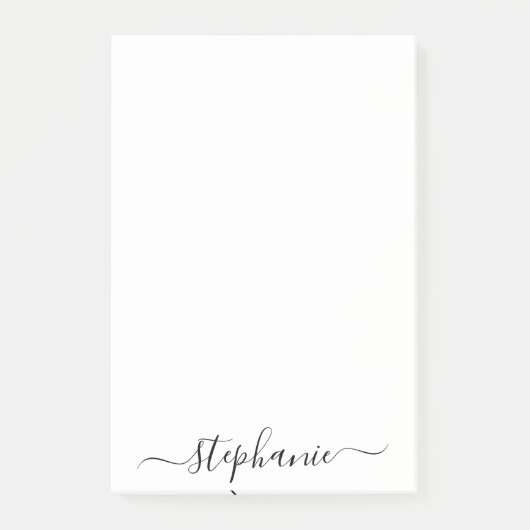Post-it® Signature de calligraphie manuscrite noire simple (Devant)