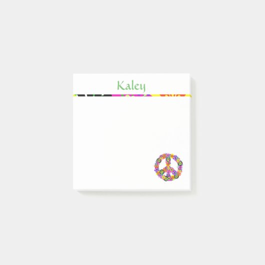 Post-it® Signature de paix personnalisée avec nom (Devant)