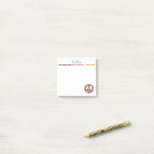 Post-it® Signature de paix personnalisée avec nom (Sur un bureau)