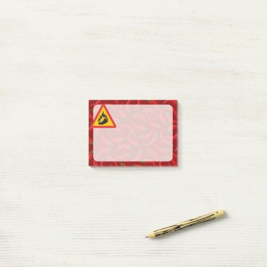 Post-it® Signe de danger de piment (Sur un bureau)