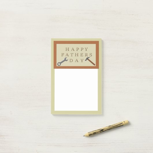 POST-IT® SIGNE FÊTE DES PÈRES EN BOIS (Sur un bureau)