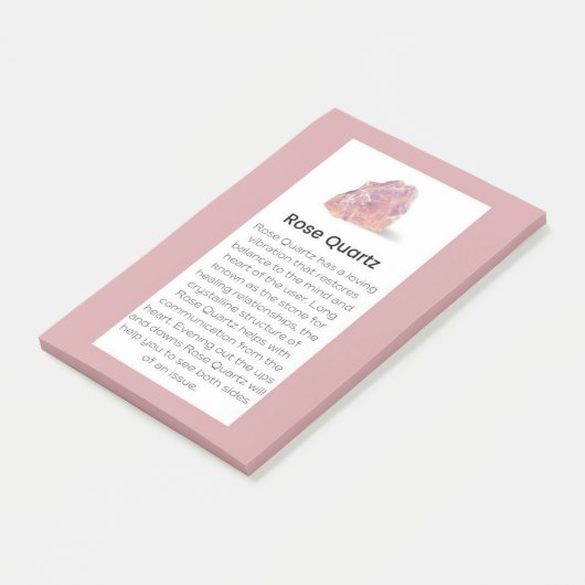 Post-it® Signe rose Quartz Cristal Signification Bijoux Aff (Incliné)