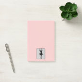Post-it® Silhouette Ballerina sur fond rose pâle (Bureau)