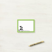 Post-it® Silhouette blanche de chats noirs de chaux (Sur un bureau)