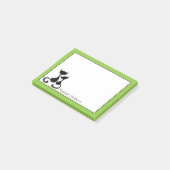 Post-it® Silhouette blanche de chats noirs de chaux (Incliné)