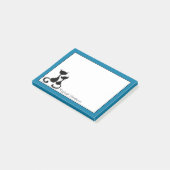 Post-it® Silhouette bleue cyan de chats noirs personnalisée (Incliné)