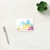 Post-it® silhouette cityscape bâtiment icône couleur ville (Bureau)