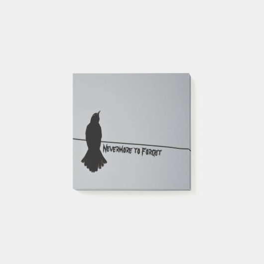 Post-it® Silhouette corbeau noir sur gris (Devant)