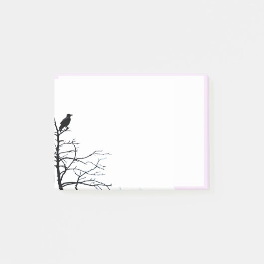 Post-it® Silhouette Crow Oiseau Noir Nature Art (Devant)