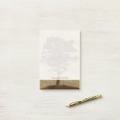 Post-it® Silhouette d'arbre sur Arrière - plan de bronze (Sur un bureau)