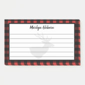 Post-it® Silhouette de cerf rustique & Buffalo Check Plaid (Devant)