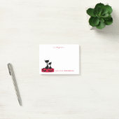 Post-it® Silhouette de chats noirs sur le monogramme rouge (Bureau)