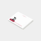 Post-it® Silhouette de chats noirs sur le monogramme rouge (Incliné)