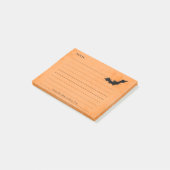 Post-it® Silhouette de chauve-souris d'Halloween sur Orange (Incliné)
