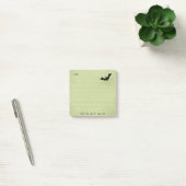 Post-it® Silhouette de chauve-souris d'Halloween sur vert - (Bureau)