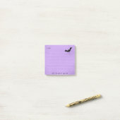 Post-it® Silhouette de chauve-souris d'Halloween sur violet (Sur un bureau)