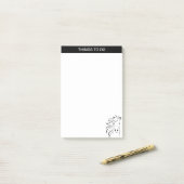 Post-it® Silhouette de cheval artistique moderne en noir & (Sur un bureau)