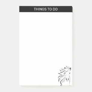 Post-it® Silhouette de cheval artistique moderne en noir et