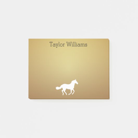 Post-it® Silhouette de cheval votre arrière - plan d'or (Devant)
