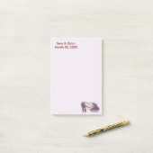 Post-it® Silhouette de couple nuptiale Coeur en Mariage de (Sur un bureau)