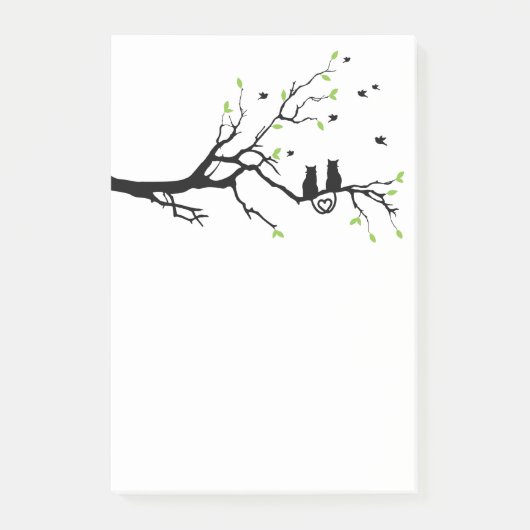 Post-it® Silhouette de deux chats d'amour (Devant)