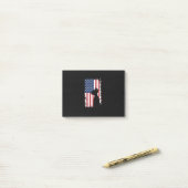 Post-it® Silhouette de drapeau américain de Yorkie (Sur un bureau)