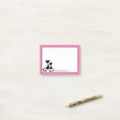 Post-it® Silhouette de rose et blanche de chats noirs (Sur un bureau)
