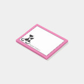 Post-it® Silhouette de rose et blanche de chats noirs (Incliné)