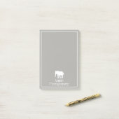 Post-it® Silhouette d'éléphant blanc | Personnalisé (Sur un bureau)